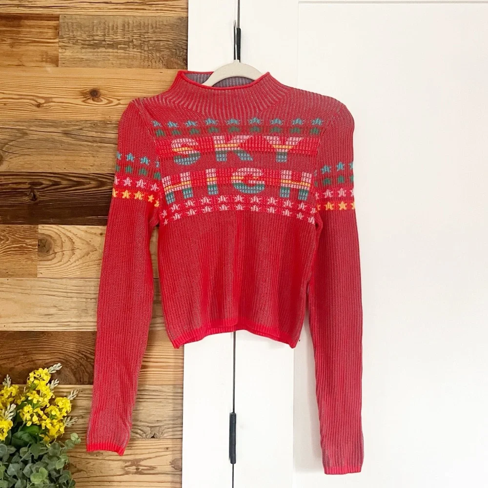 Urban Outfitters BDG Shauna Sky High Jacquard Sweater